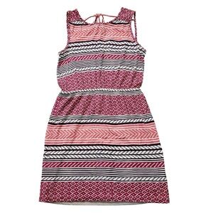 LOFT Boho Patterned Sheet dress - Sleeveless - XS  pink, White purple